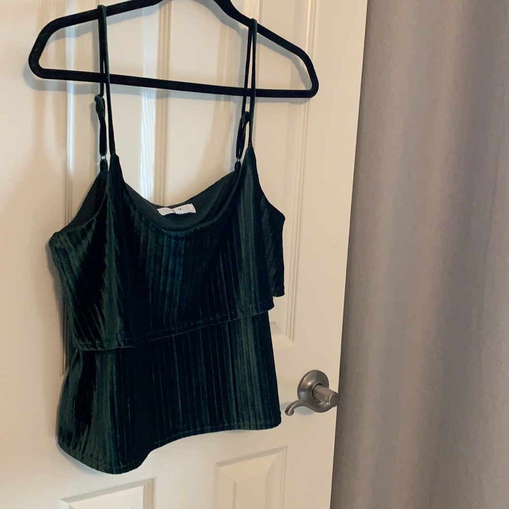 Strappy dark green velvet Jack by BB Dakota top